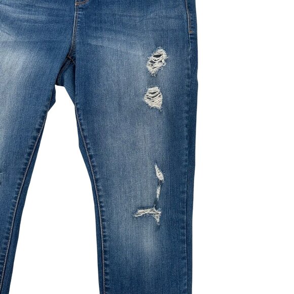 Torrid Sky High Skinny Jeans Size 16R Distressed Denim Premium Womens Blue Denim - Picture 5 of 9